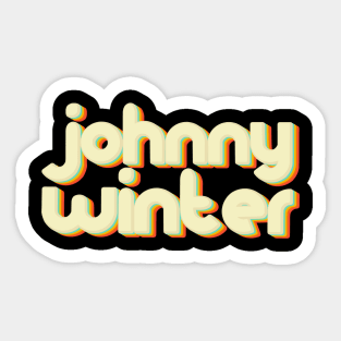 vintage color johnny winter Sticker